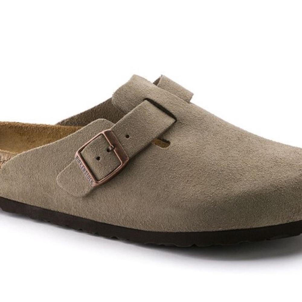Boston Birkenstock Suede Leather in Taupe